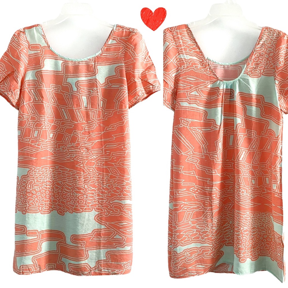 Buttons summer tunic/ cover-up, mint orange